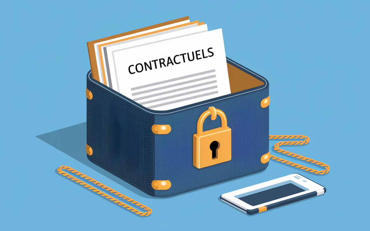 Sécurité contrat freelance bouclier et documents