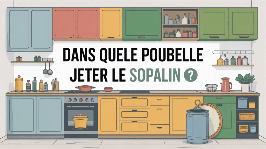 Illustration dans quelle poubelle jeter le sopalin en cuisine
