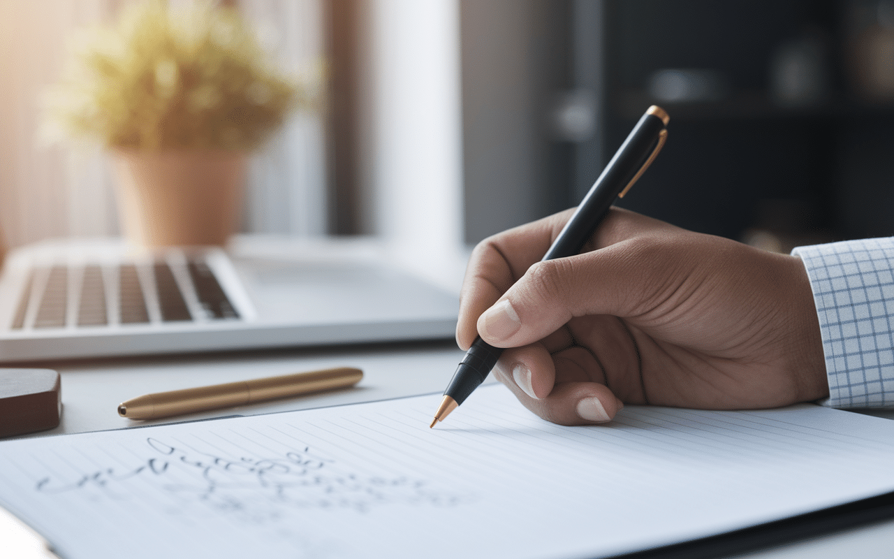 Lettre de motivation simple et courte stylo sur feuille
