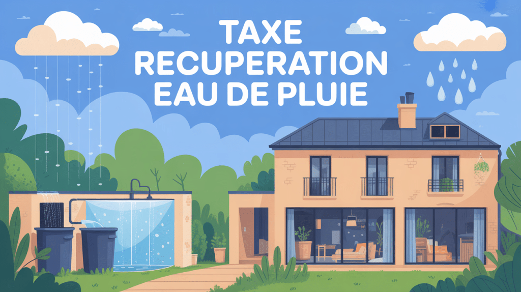 taxe récupération eau de pluie illustration maison citerne jardin