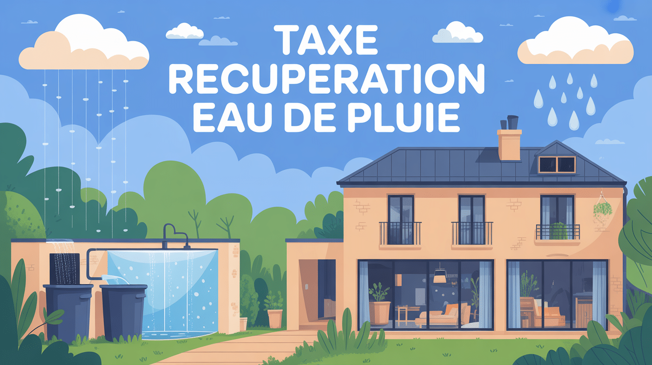 taxe récupération eau de pluie illustration maison citerne jardin