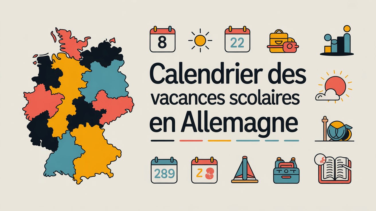 Carte des 16 régions et calendrier des vacances scolaires Allemagne