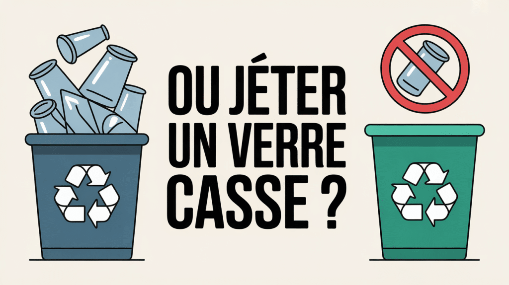 verre cassé quelle poubelle, image d'illustration tri