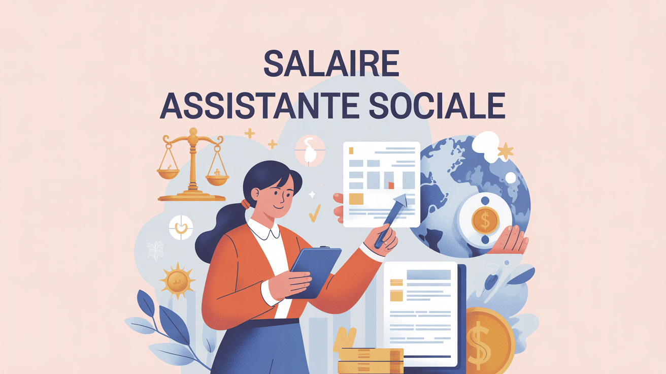 illustration salaire assistante sociale vecteur France