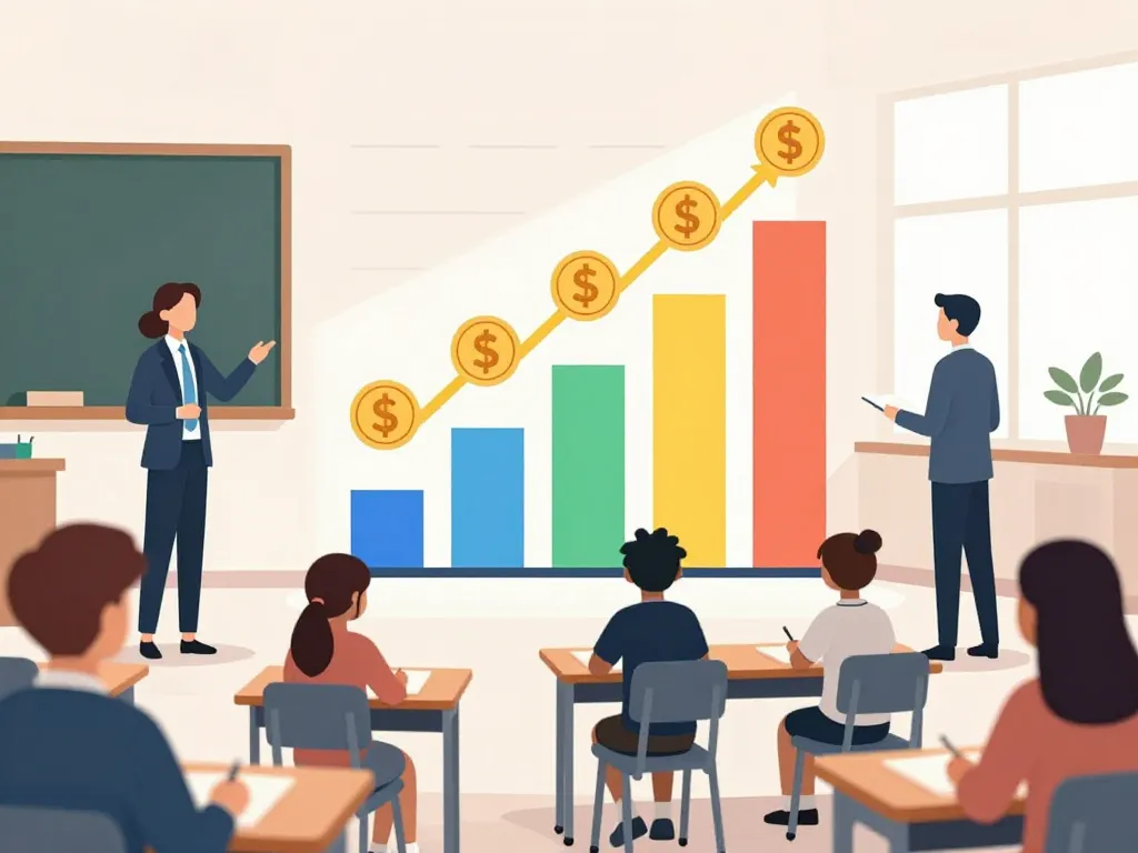 Graphique salaire surveillant collège rôles et niveaux