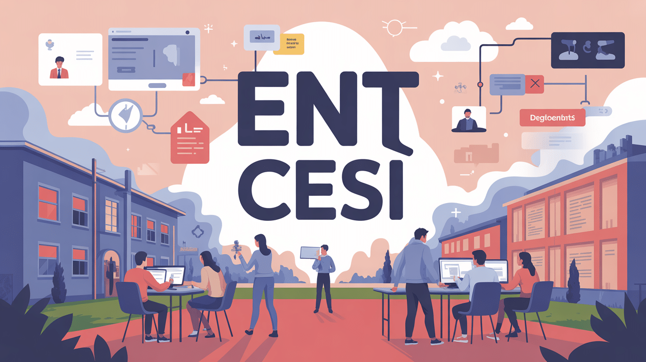Illustration dynamique ent cesi étudiants ingénieurs