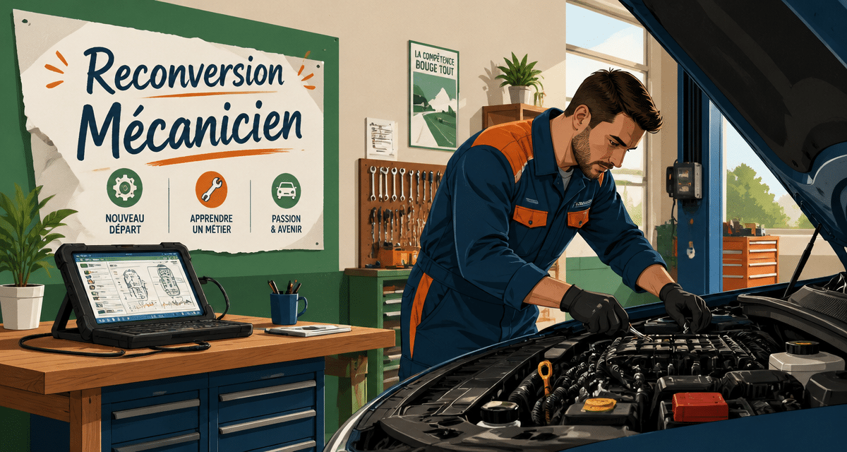 formation mécanique automobile pour adulte dans un atelier moderne