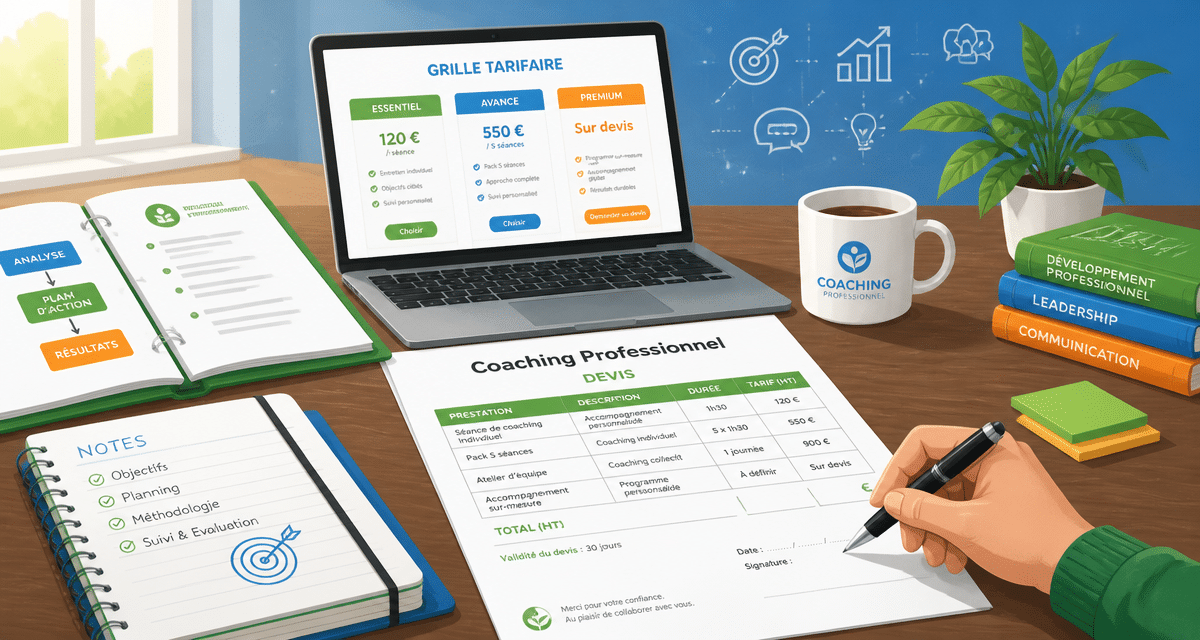 Coach professionnel tarif devis sur bureau