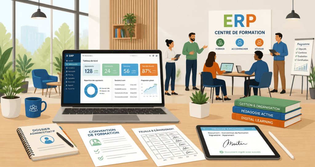 erp pour centre de formation tableau de bord