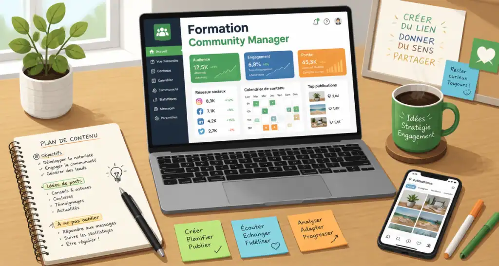 formation a distance community manager ordinateur bureau
