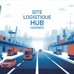 Illustration centrale du site logistique Hub Harnes moderne