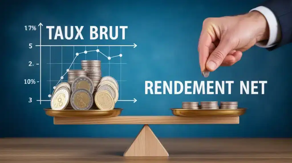 convertir taux brut en net épargne balance pièces