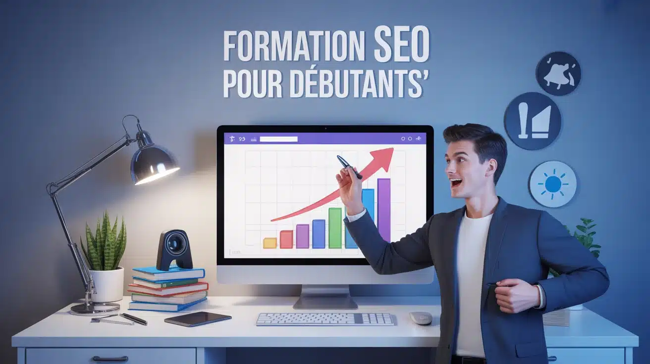 formation seo débutant illustration ordinateur graphique