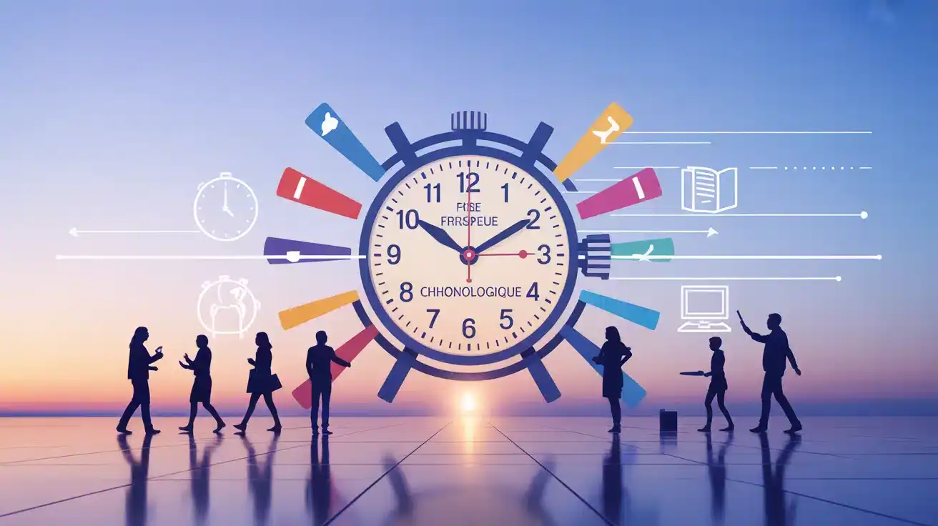 frise chronologique IA stylisée et optimiste