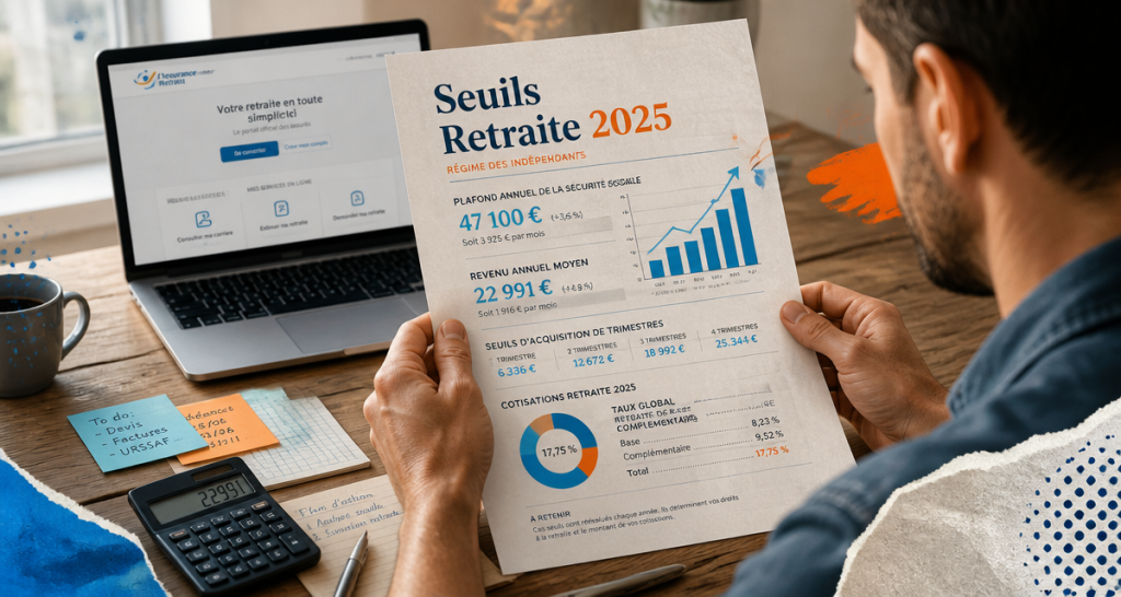 <h1>Retraite auto-entrepreneur 2025 : les seuils de chiffre d&rsquo;affaires pour valider vos trimestres</h1>