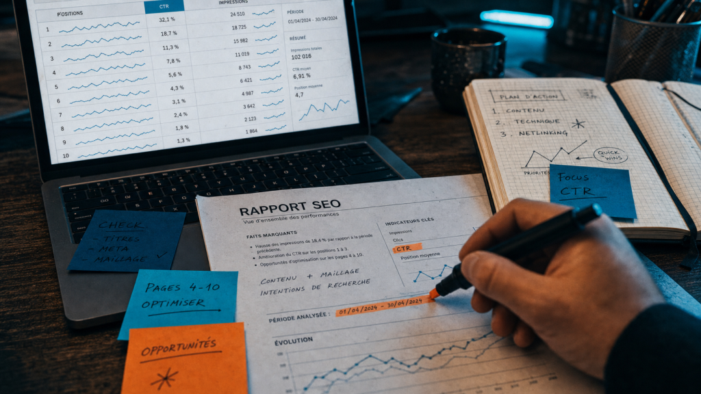 Analyse de positionnement SEO : positions Google, CTR et concurrence pour piloter vos actions