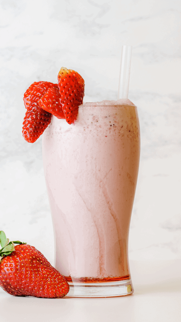 strawberry flavored milkshake