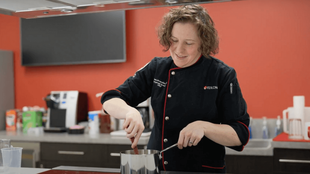 Edlong employee at the kitchen