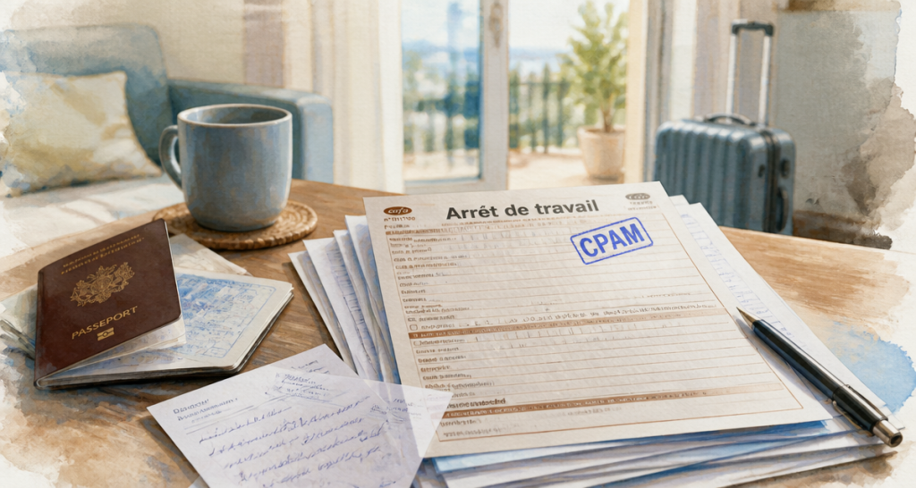 arret maladie peut on partir en vacances valise et documents