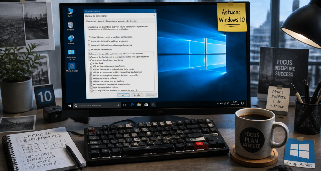 astuces windows 10 options performance bureau moderne