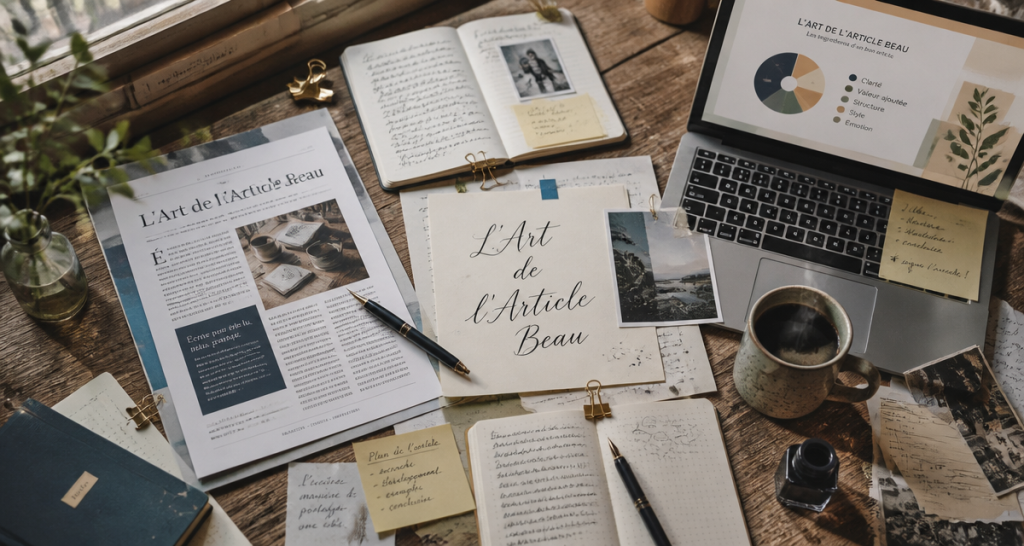 beau article pour blog sur bureau créatif