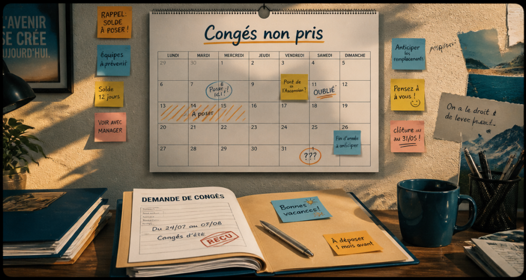 congé non pris payé calendrier dossier