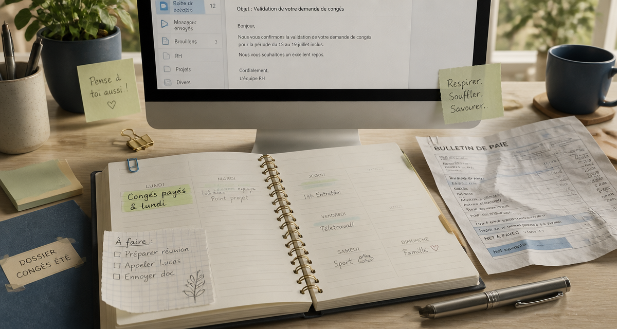 agenda congés payés et jour de repos le lundi