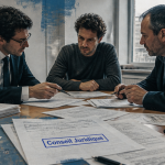 Scène conseil droit travail réunion avocat salarié