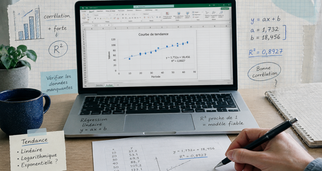 courbe de tendance excel sur graphique