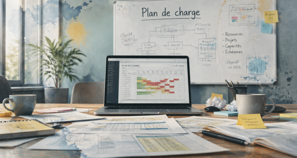 exemple plan de charge sur table de bureau