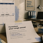 fermeture pour congé annuel sur calendrier dans bureau