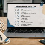 ordinateur portable pour travailler sur bureau moderne