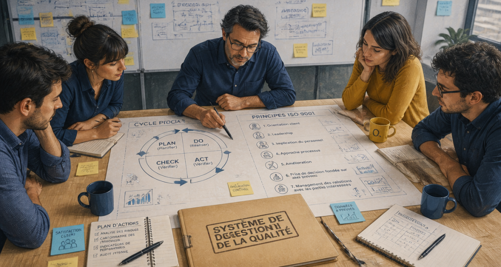 Réunion d’équipe sur système de gestion de la qualité