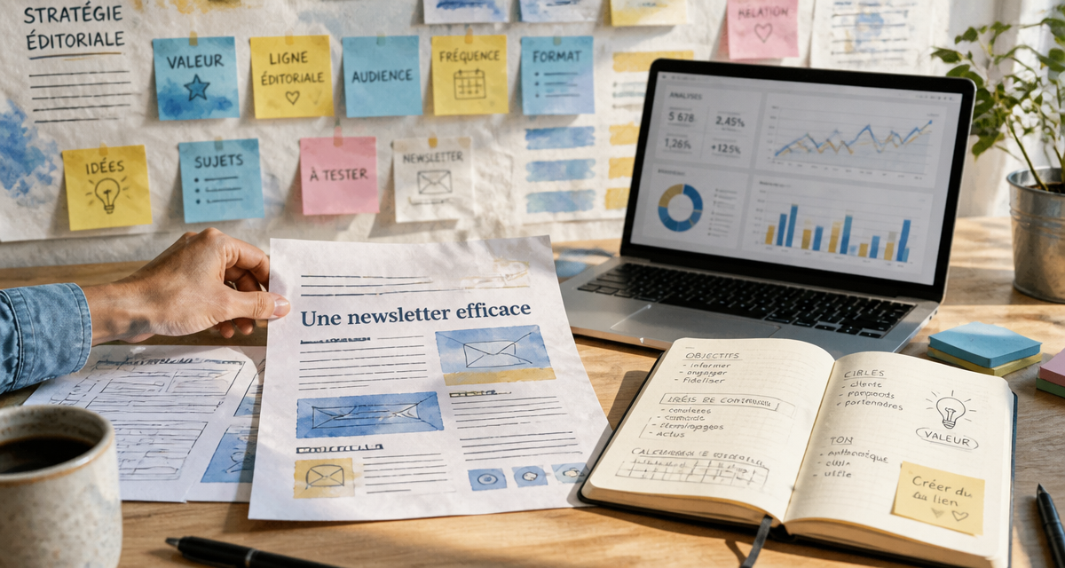 une newsletter efficace sur bureau avec analyse