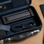 valise intelligente ouverte avec batterie amovible