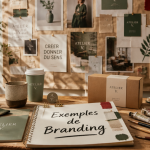 branding exemple en studio créatif avec moodboard et carnets