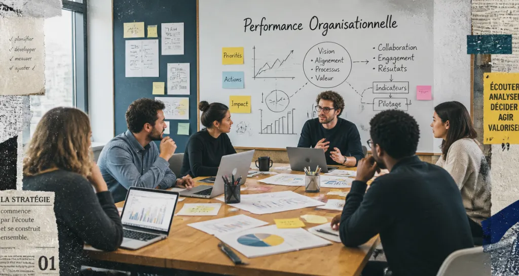 Réunion performance organisationnelle autour d'une table