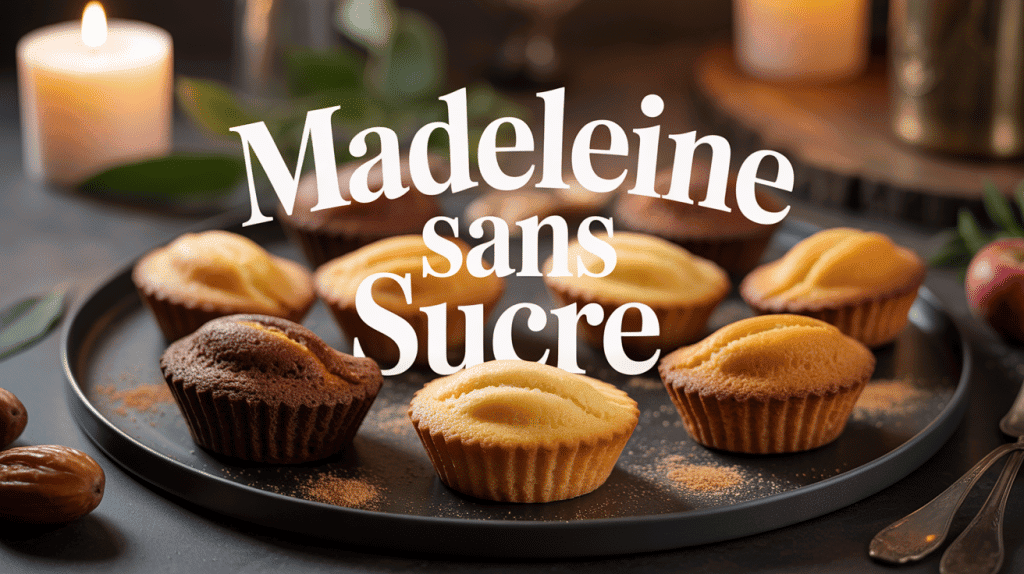 Assiette de madeleine sans sucre avec ingrédients naturels