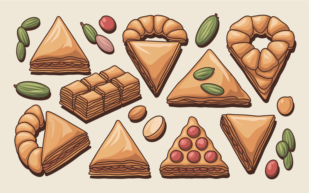 Baklava origine variantes pays garnitures