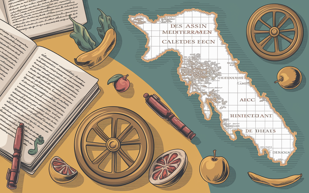 Baklava origine illustration antique manuscrits épices