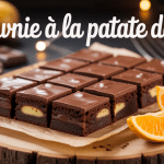 Brownie patate douce en carrés avec tranches patate douce