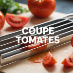 Coupe tomates moderne inox avec tomates tranchées