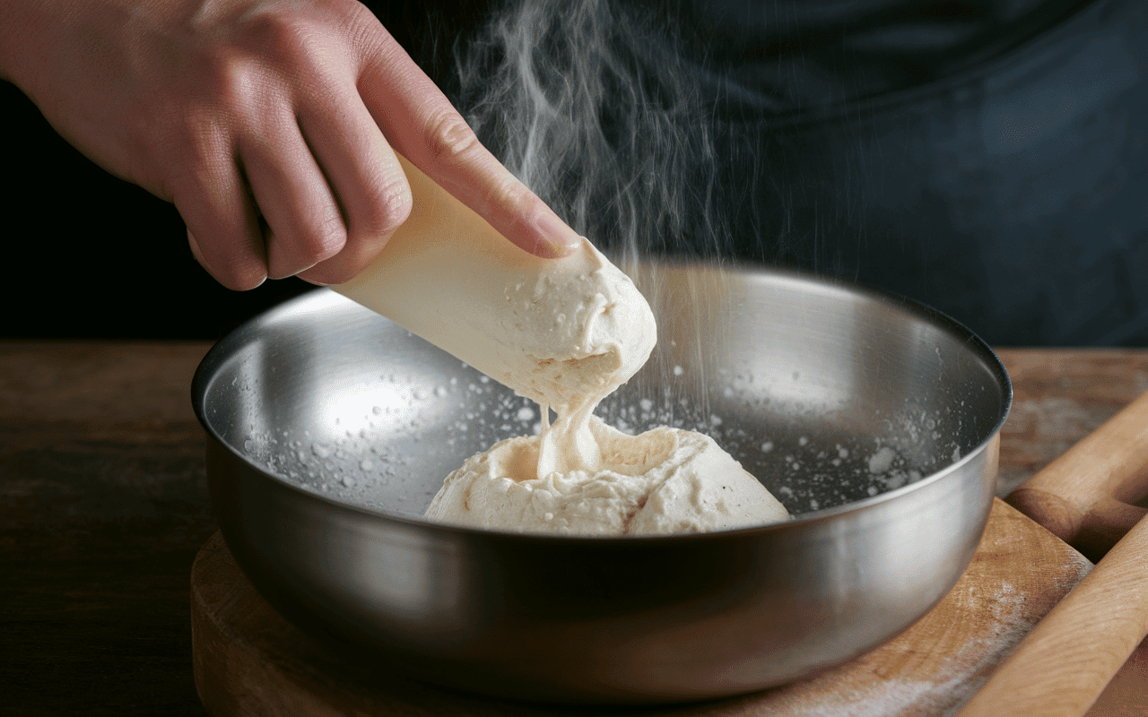 Cuisine une maryse raclage bol pâte crémeuse