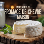 fromage de chèvre artisanal sur planche, fabrication maison