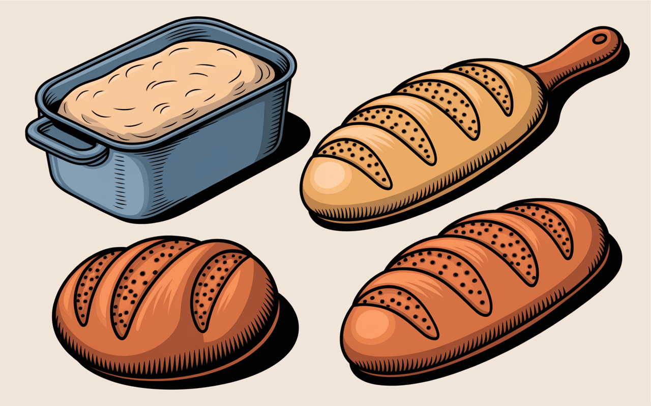 préparer pain de mie avec moule illustration
