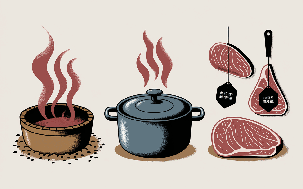 Illustration tradition et modernité boeuf barbacoa