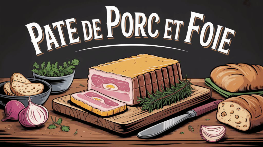 paté de porc et foie tranché avec pain et cornichons