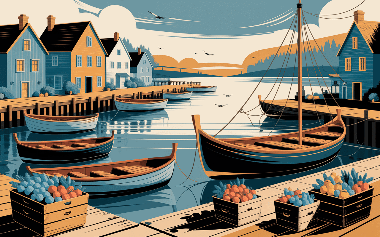 Pulpitos a la gallega illustration village de pêche