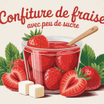 Recette confiture de fraise avec peu de sucre en bocal et fraises fraîches