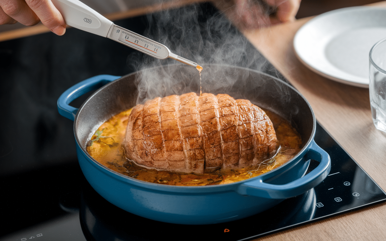 recette poitrine d'agneau au four en cuisson dans le four